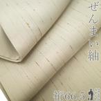 ショッピング着物 紬 着物 リサイクル 正絹 ぜんまい紬 縦節 練色 アイボリー 縞 カジュアル 中古 仕立て上がり 身丈158 裄丈66.5 Ｍサイズ みやがわ sb16855