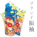 振袖 着物 未仕立て SPIRAL GIRL スパイラルガール ブランド 金駒刺繍 金彩加工 ブルー 青 椿 菊 成人式 二十歳 新品 みやがわ sbs11661