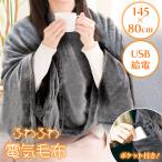 ショッピング電気毛布 掛け毛布 電気毛布 USB給電式 大きめ フランネル ブランケット ひざ掛け ポンチョ