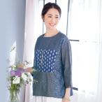 ショッピングダンガリー ブラウス トップス レディース 春夏 / パッチワーク切替えダンガリーブラウス / 40代 50代 60代 70代 ミセスファッション シニアファッション 服