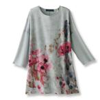 プルオーバー 50代 60代 70代 80代 ミセス シニア ファッション 大人 おしゃれ 春夏 服 ぼかし花柄プリント カットソープルオーバー