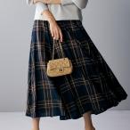 スカート ボトム おしゃれ 50代 60代 70代 80代 ミセス シニア ファッション 秋冬 チェック柄サーキュラースカート