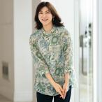 シャツ ブラウス レディース おしゃれ 春夏 ミセス シニア ファッション 40代 50代 60代 70代 80代 フラワープリントブラウス