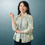 シャツ ブラウス レディース おしゃれ 春夏 ミセス シニア ファッション 40代 50代 60代 70代 80代 刺しゅうプリントエレガンスブラウス