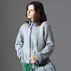 カーディガン レディース おしゃれ ミセス シニア ファッション 50代 60代 70代 80代 デニム＆ニットコンビシャツカーディガン