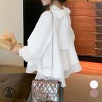 バックリボンシフォンブラウスレディース