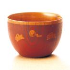 天然木製 小汁椀 月うさぎ 朱 漆塗