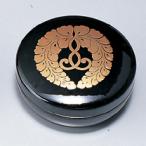 紀州塗り 2.5寸 香合入れ 黒 藤紋入