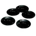 紀州塗り ４寸 茶托 黒 千鳥(5枚入) 