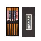 天然竹製 箸 5膳セット 和紋様 ギフトBOX入り お箸 おはし おしゃれ 22.5cm 和箸 和風 大人用 男 女 滑り止め プレゼント 送料無料