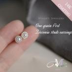 ピアス アレルギー対応 パール パールピアス 入学式 金属アレルギー対応 小さい 小さめ 小ぶり 14K 14金 シルバー ジルコニア レディース シルバー925 上品