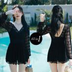  купальный костюм One-piece body type покрытие женский длинный рукав прозрачный flair юбка экспонирование запись . чёрный 20 плата 30 плата 40 плата 