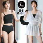 水着 ワンピース 体型カバー レディース オールインワン プチハイネック ノースリーブ フレンチスリーブ ティアードフリル 花柄 白 夏 海