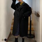  Пальто Честерфилд женский осень-зима внешний длинный симпатичный чёрный белый простой свободно толстый защищающий от холода перо тканый 