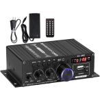 アンプ 40W X 2チャンネル Bluetooth5.0 パワーアンプ USB/SDカード再生可HI-FI 高低音 ステレオ オーディオアンプ ベ