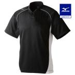  бейсбол тренировка надеты Mizuno официальный свечение bar Elite половина кнопка маленький воротник модель черный белый форма MIZUNO взрослый средняя школа бейсбол мужской женский 12JC6L11