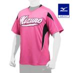 бейсбол форменная рубашка рубашка Mizuno официальный легкий рубашка V шея вязаный мужской женский для мужчин и женщин розовый × черный клиренс 12JC7Q01