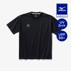 UV cut ультрафиолетовые лучи меры выгоревший на солнце участок меры стрейч soft dry футболка Kobayashi .. игрок совместная модель мужской женский черный тренировка одежда Mizuno официальный 