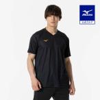 ミズノ公式 ナビドライTシャツ 半袖／V首 ユニセックス ブラック×ゴールド