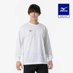 ミズノ公式 ナビドライTシャツ 長袖／丸首 ユニセックス ホワイト×ブラック