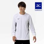  Mizuno официальный navi dry футболка длинный рукав / переключатель белый × черный мужской 