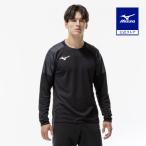  Mizuno официальный пот отделка / вентиляция dry обвес поток футболка длинный рукав черный унисекс тренировка одежда 