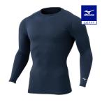  Mizuno официальный Vaio механизм рубашка круглый вырез длинный рукав платье темно-синий мужской тренировка одежда 