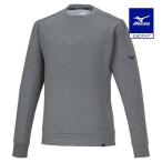  Mizuno официальный стрейч тренировочный Crew унисекс серый . клиренс 