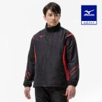 ミズノ公式  吸湿発熱 MCライン ブレスサーモ中綿ウォーマージャケット ブラック×チャイニーズレッド ユニセックス