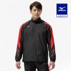 ミズノ公式  吸湿発熱 MCライン ブレスサーモウォーマージャケット ブラック×チャイニーズレッド ユニセックス
