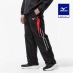 ミズノ公式  吸湿発熱 ブレスサーモウォーマーパンツ ブラック×チャイニーズレッド メンズ