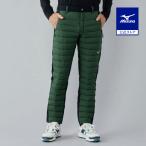 ミズノ公式 ゴルフウェア 吸湿発熱 MIZUNOブレスサーモハイブリッドパンツ ダークグリーン メンズ