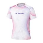  Mizuno официальный p Ractis рубашка белый X лиловый унисекс 
