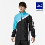 ミズノ公式 ウィンドブレーカージャケット 総裏メッシュ/ラケットスポーツ ユニセックス ブラック×ブルーアトール