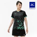  Mizuno официальный игра рубашка настольный теннис черный женский 