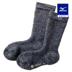 ミズノ公式 発熱素材 ブレスサーモウール極厚ソックス レディース ネイビー