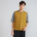 コンパクトダウンベスト 持ち運び 寒さ対策 防寒 シンプル 通勤 通学 ミズノ公式  発熱素材 ブレスサーモ  メンズ ハニーイエロー
