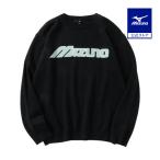  Mizuno официальный NEW VINTAGE GOLF MIZUNO Logo вырез лодочкой свитер черный мужской 