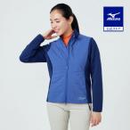 ミズノ公式 ゴルフウェア 吸湿発熱 ブレスサーモハイブリッドジャケット ブルー レディース