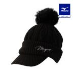  Mizuno официальный [.. повышение температуры ] breath Thermo MG Logo кабель вязаная шапка tsuba есть черный женский 