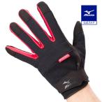 ミズノ公式 発熱素材 ワークグラブ ブレスサーモタイプ ユニセックス ブラック×レッド
