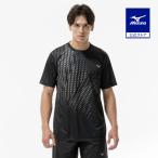  Mizuno официальный Quick dry футболка черный x серый мужской 