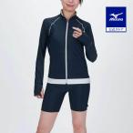 ミズノ公式 ラッシュガード レディース ネイビー×ライトグレー