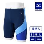 Mizuno официальный aqua фитнес для половина леггинсы цельный cup есть мужской темно-синий × голубой клиренс 