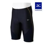 ミズノ公式 アクアフィットネス用EZ SWIM ハーフスパッツ メンズ ブラック×ゴールド