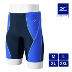  Mizuno официальный aqua фитнес для половина леггинсы цельный cup есть мужской темно-синий × голубой 