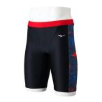  Mizuno официальный Stroke ONE/ водоотталкивающий плавание фитнес для половина леггинсы черный × красный мужской 