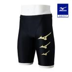  Mizuno официальный Stroke ONE/ водоотталкивающий половина леггинсы черный x фрезия желтый мужской 