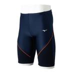 ミズノ公式 EZ SWIM スイムフィットネス用ハーフスパッツ ネイビー×オレンジ メンズ