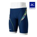  Mizuno официальный .. тренировка для половина леггинсы темно-синий × lime мужской 